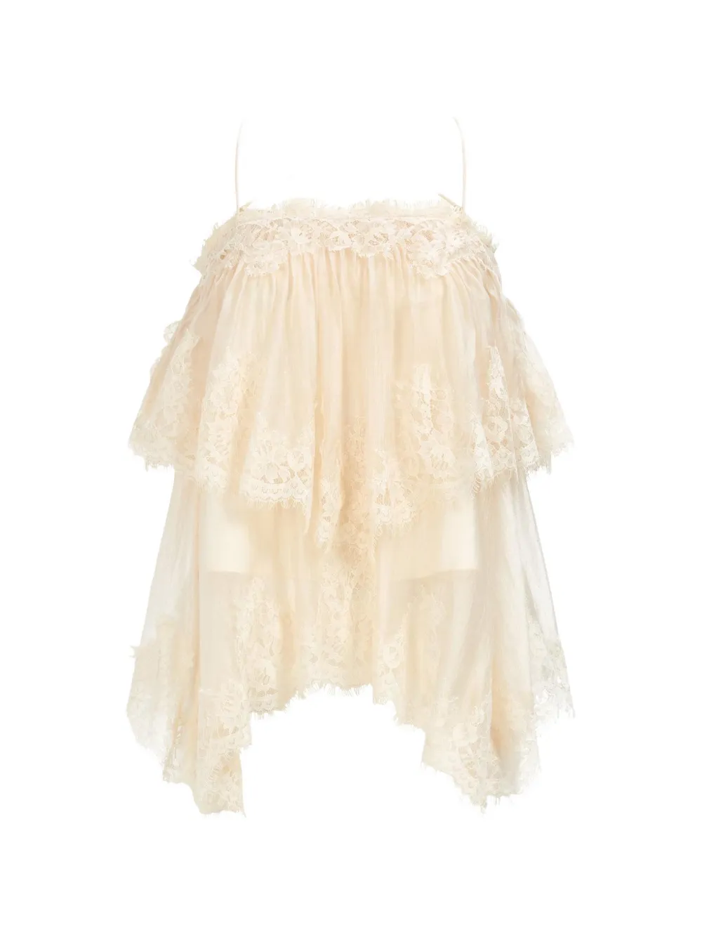 Aje Ophelia lace-trimmed tiered mini dress - Giallo