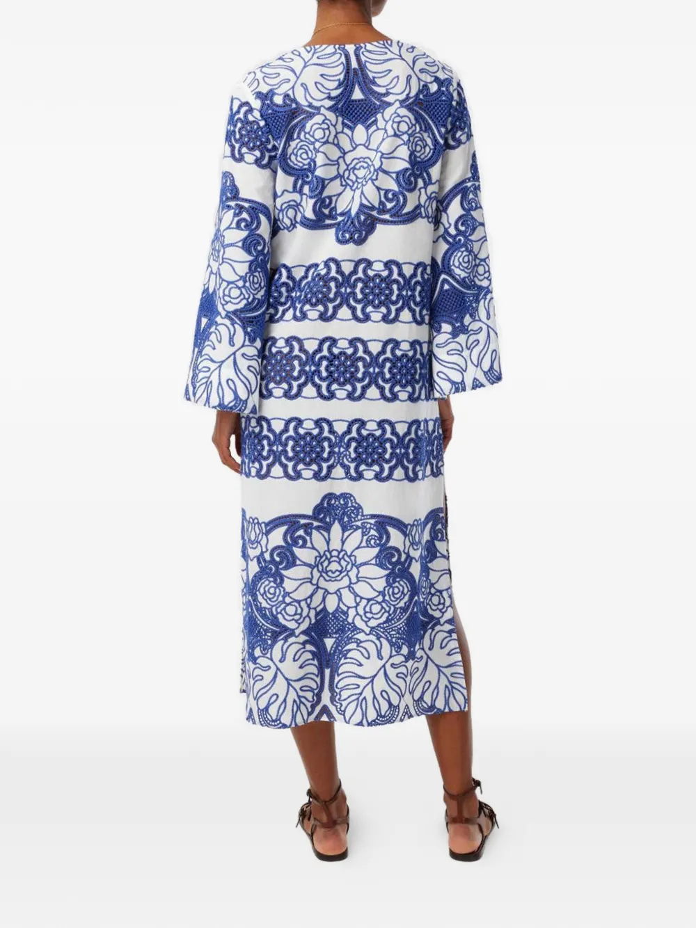 Borgo de Nor Clea Embroidered Midi Dress in White, view 2