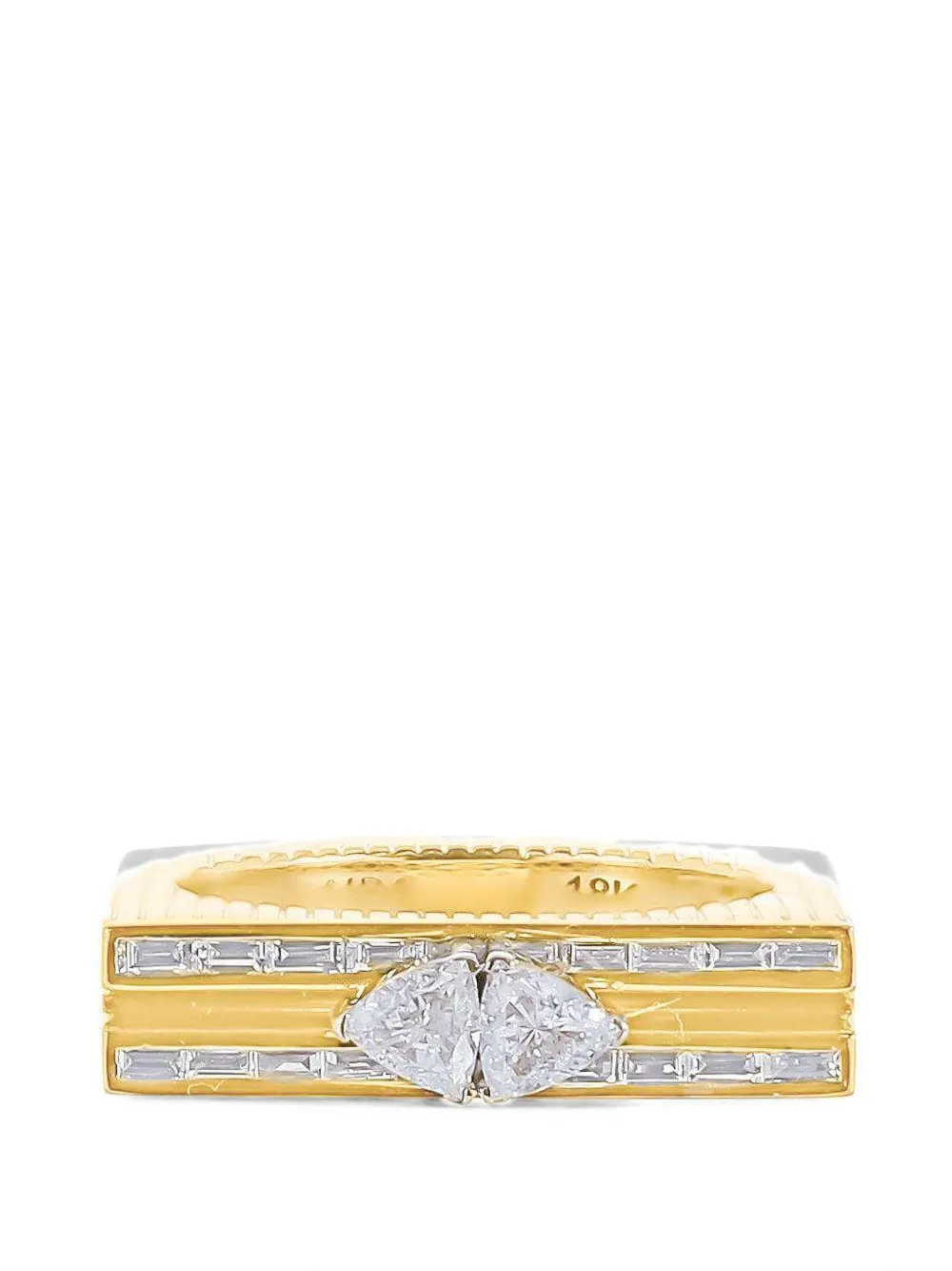 Loraida Blade Double Ring mit Diamanten - Gold