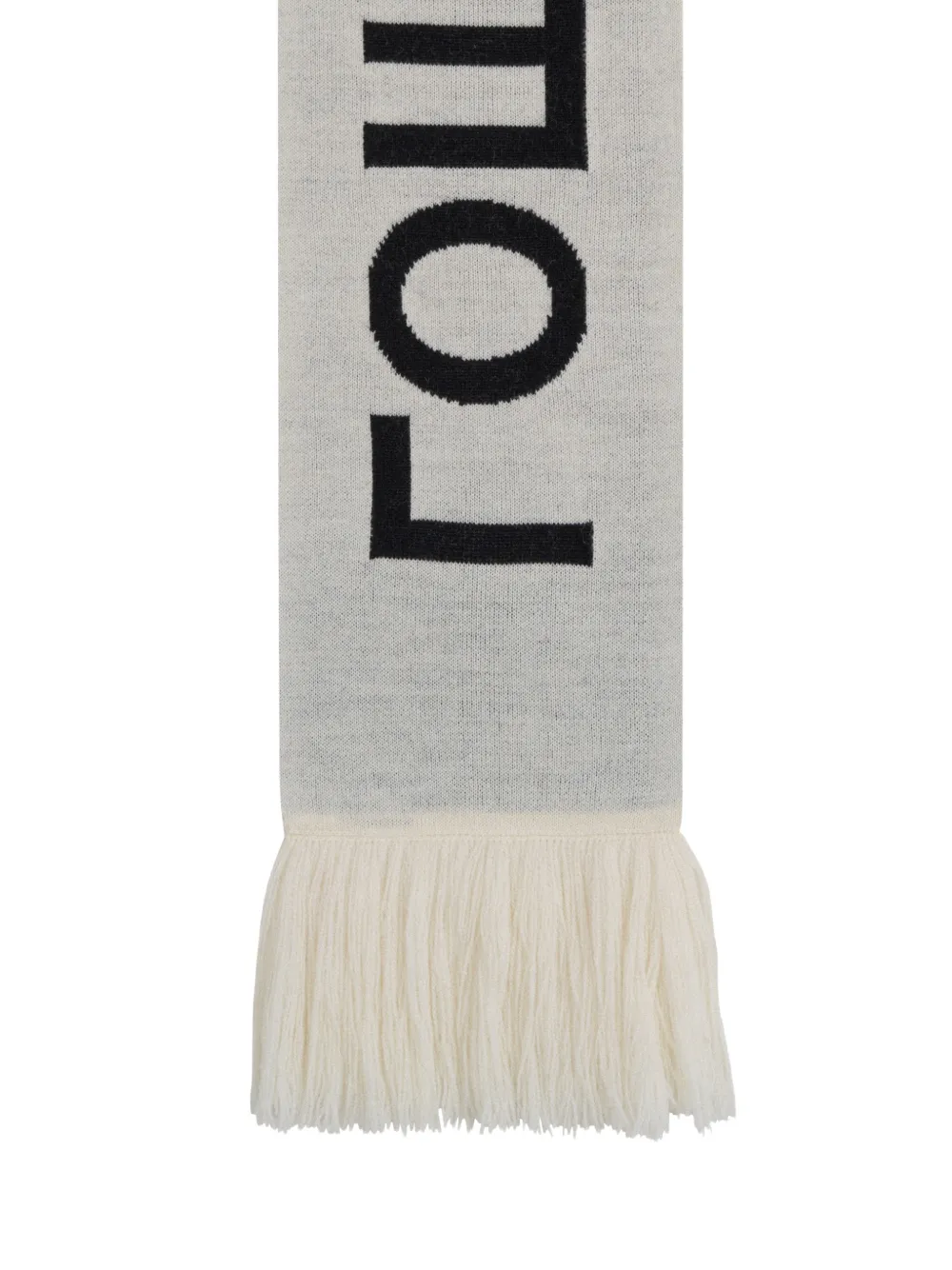 GOSHA RUBCHINSKIY logo-knit Fringed Scarf | Grey | FARFETCH