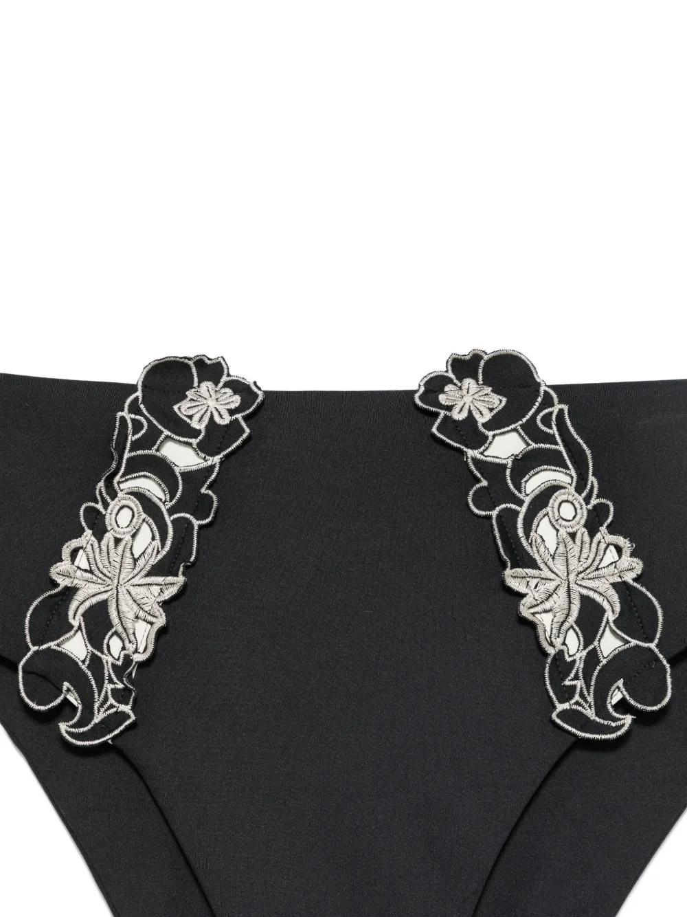 TWINSET Bikinislip met geborduurde bloemen Zwart
