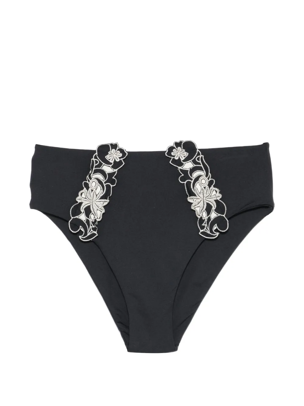 TWINSET floral-embroidered bikini bottoms - Nero