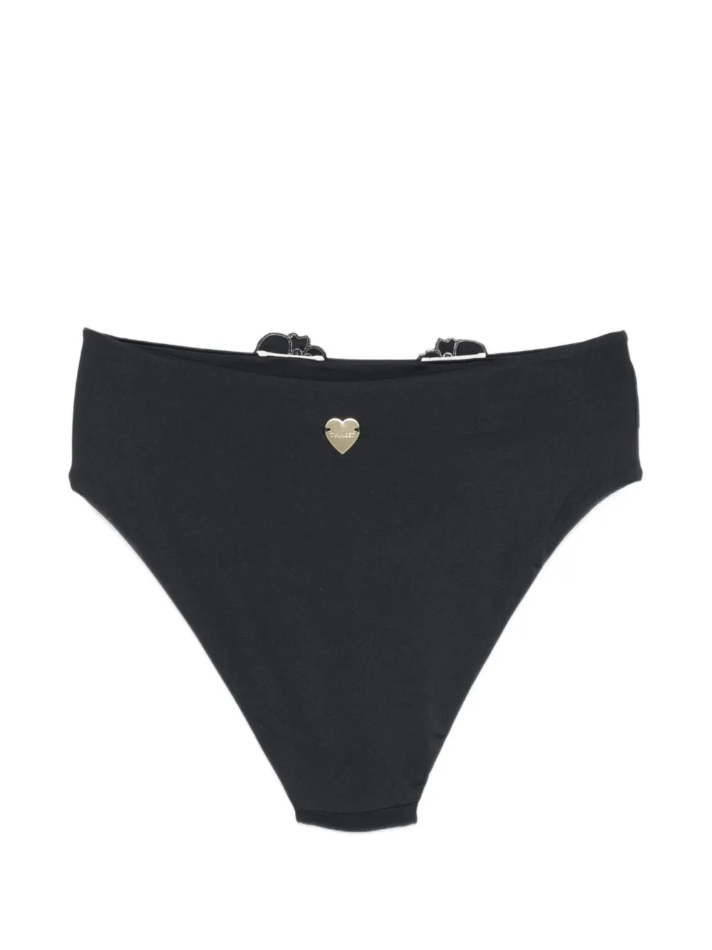 TWINSET Bikinislip met geborduurde bloemen Zwart