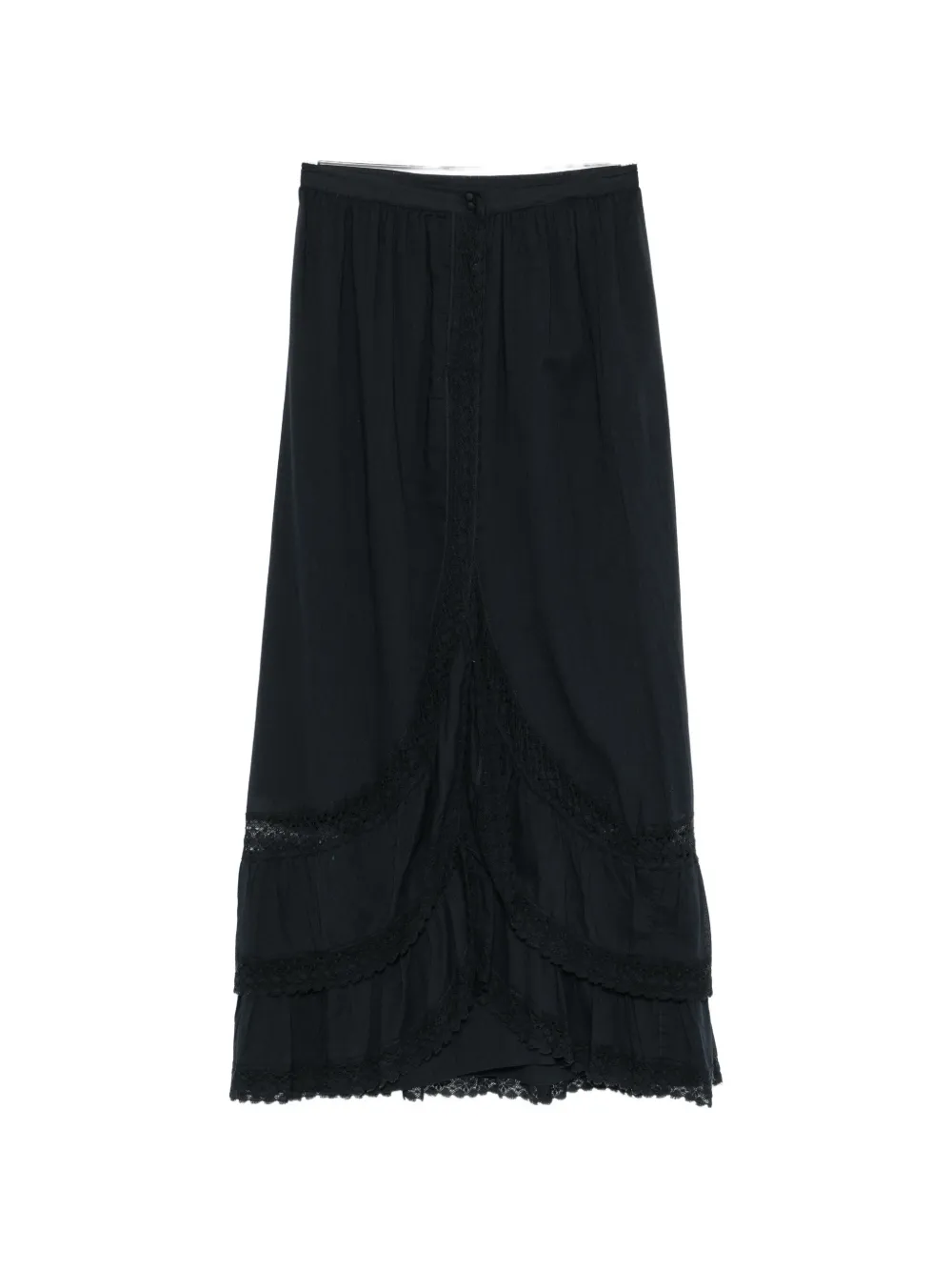 TWINSET lace-trim maxi skirt - Nero