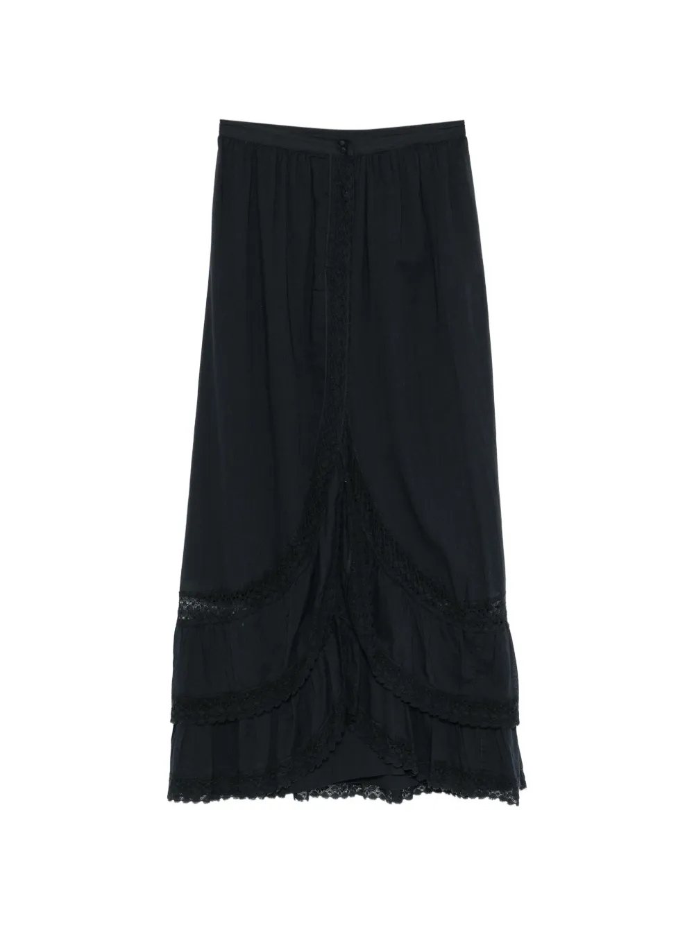 TWINSET lace-trim maxi skirt - Nero