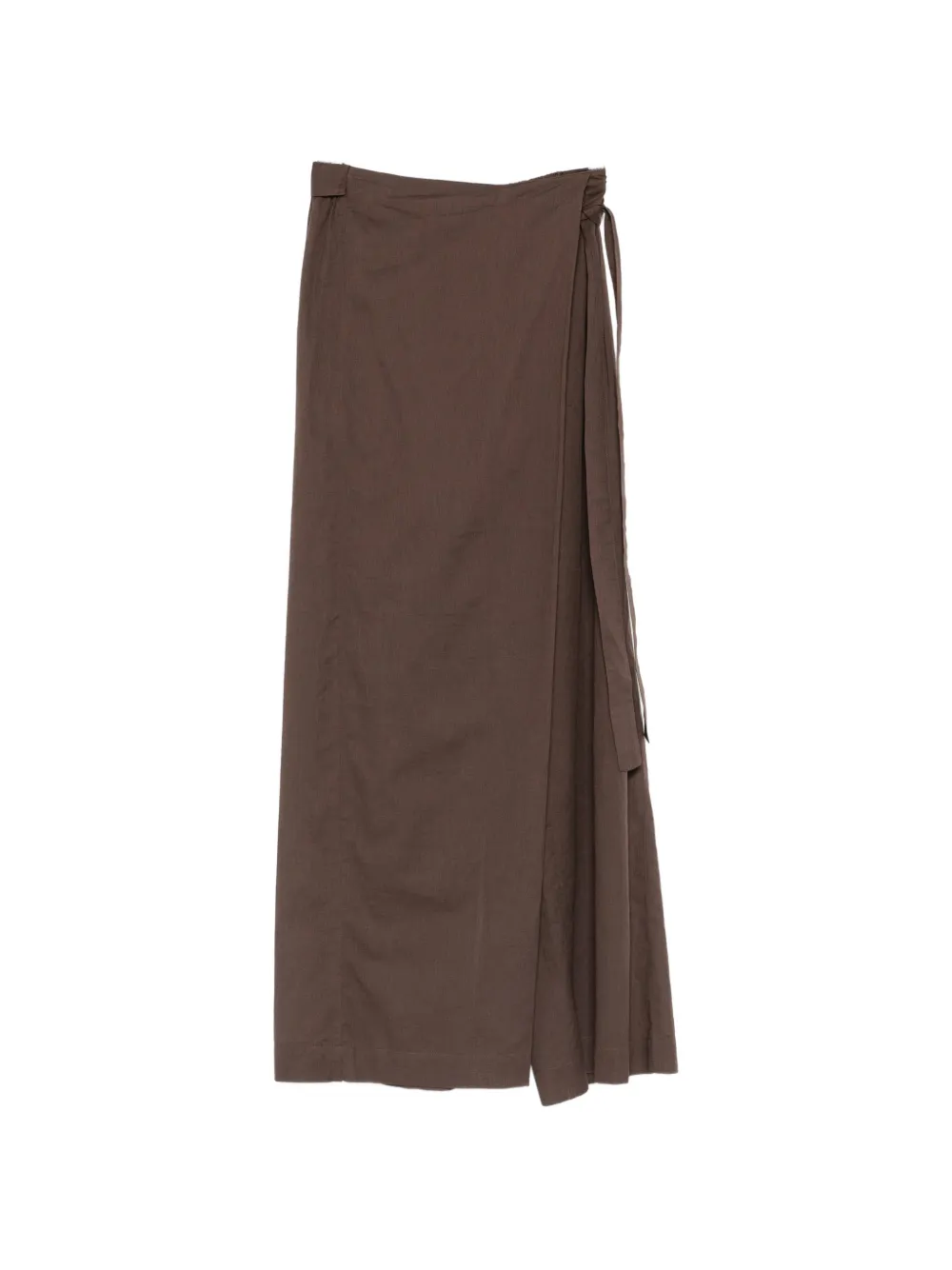 TWINSET wrap-front wide-leg trousers - Marrone