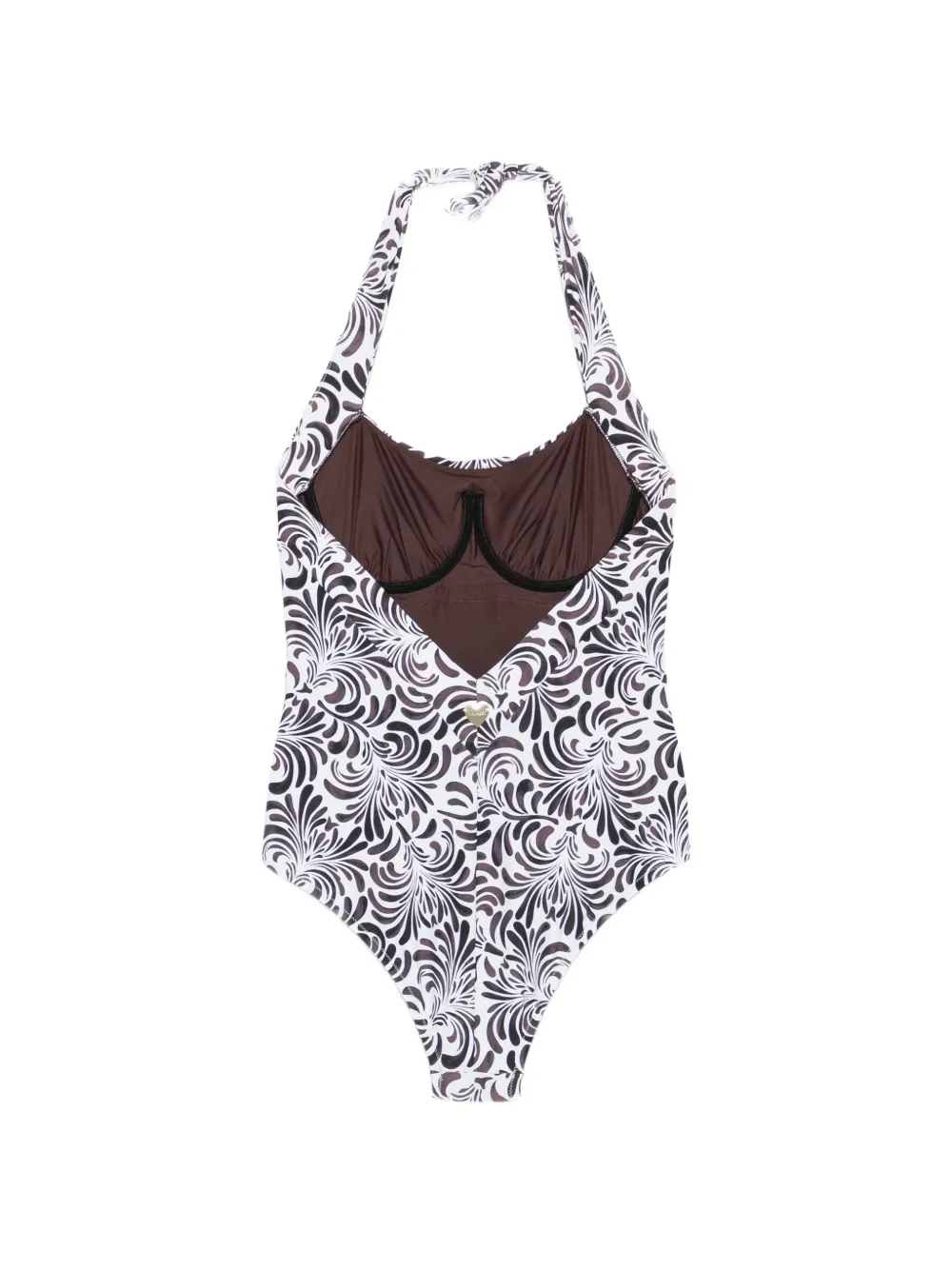TWINSET Badpak met halternek en botanische print Wit