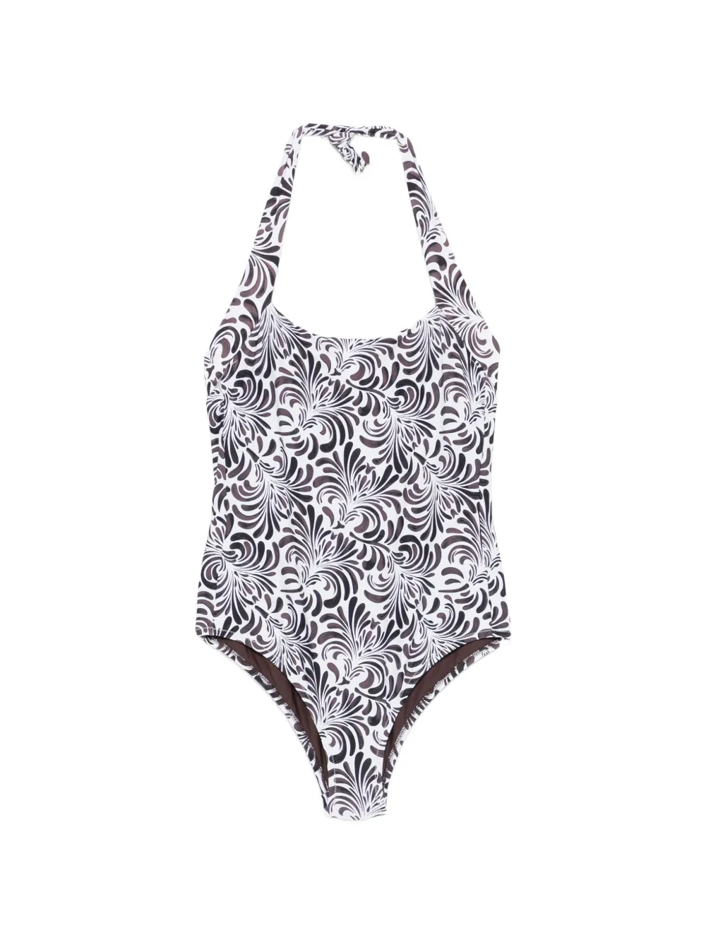 TWINSET botanical-print halterneck swimsuit - Weiß