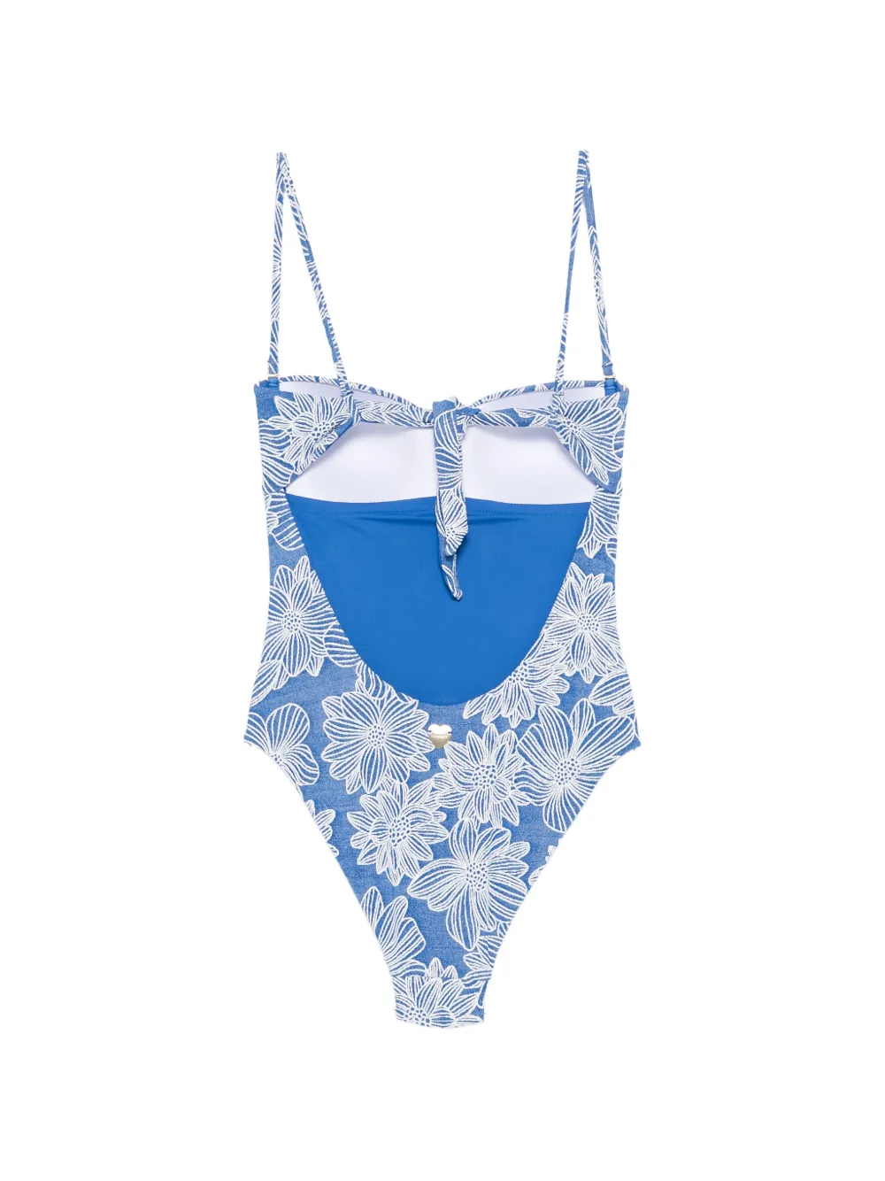 TWINSET Badpak met bloemjacquard en schelpendetail Blauw