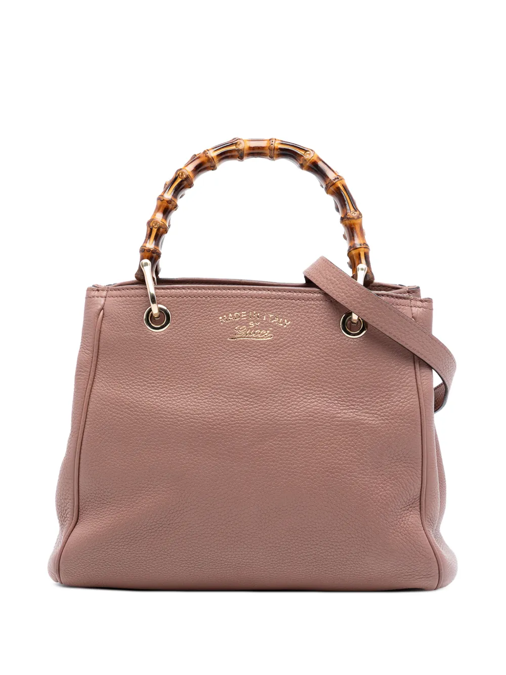 Gucci Pre-Owned 2016-2025 Small Calfskin Bamboo Shopper satchel - Marrone