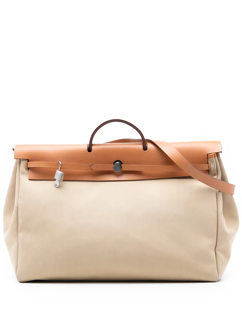 Hermès Pre-Owned 2023 Toile and Vache Hunter Herbag Zip Cabine 50 travel bag - Marrone