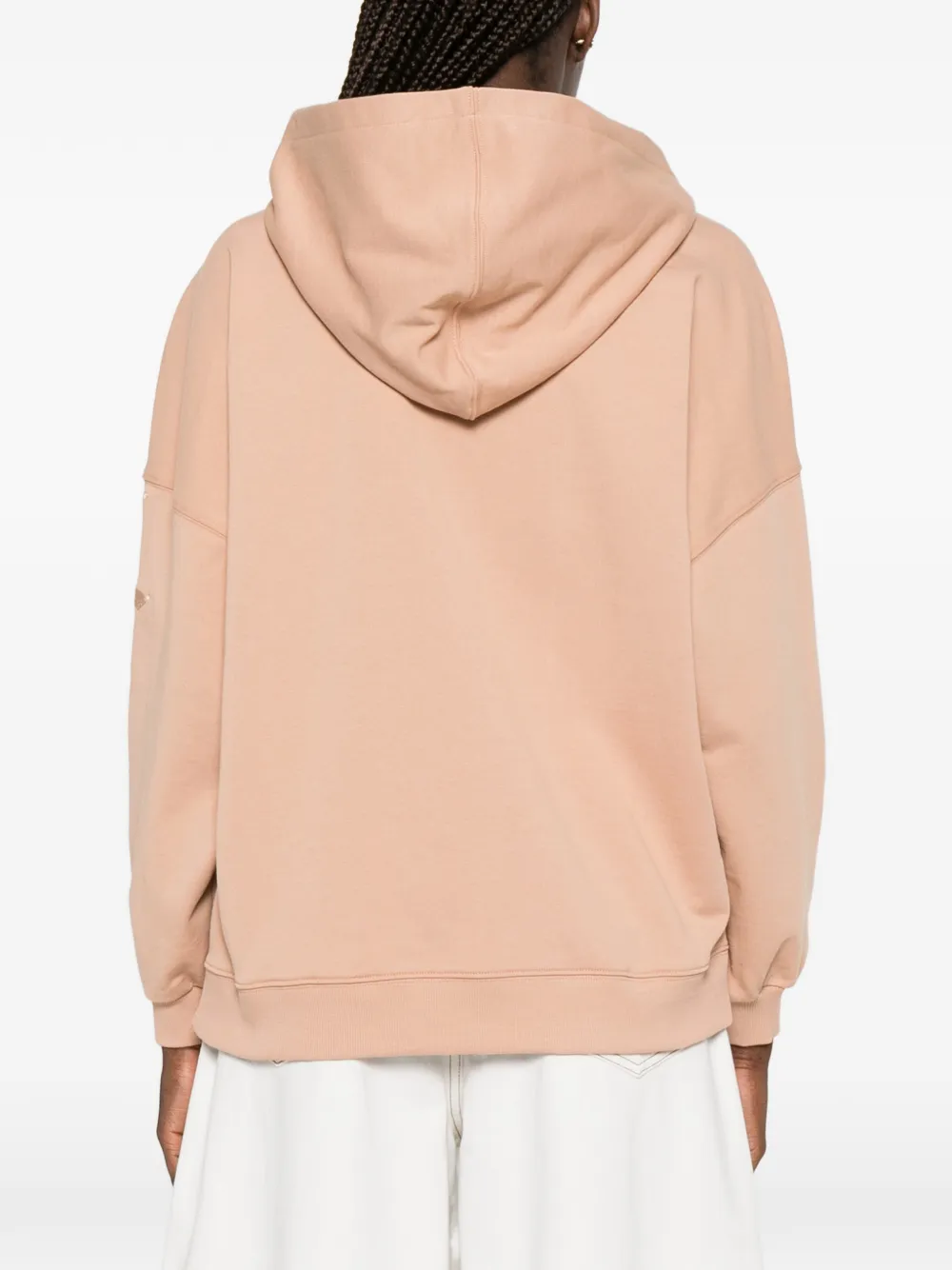 TWINSET Hoodie met geborduurde bloemen Beige