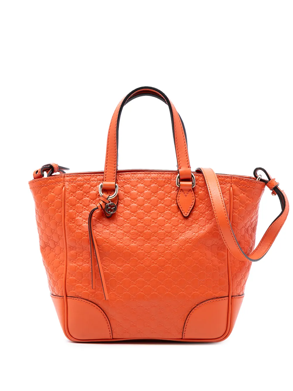 Pre-owned Gucci 2016-2025 Small Microssima Bree Satchel In Orange