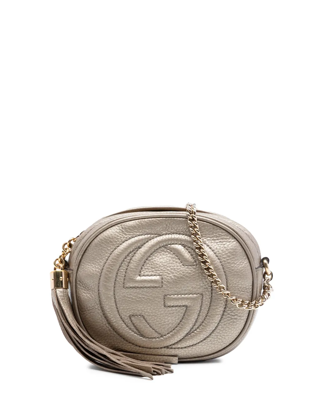 Gucci Pre-Owned 2016-2026 Mini Metallic Pebbled Calfskin Soho Chain crossbody bag - Oro