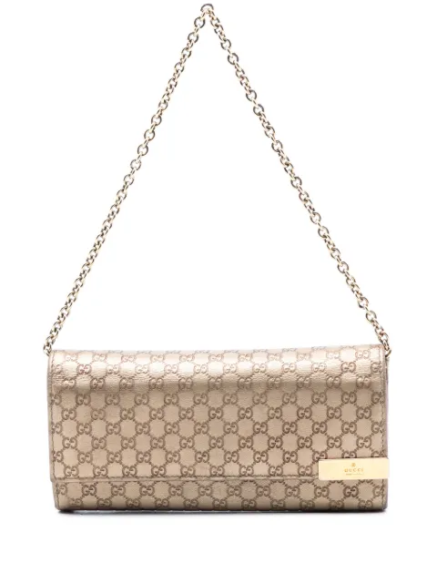 Gucci Pre-Owned 2000-2015 Metallic Microguccissima Dice Wallet On Chain shoulder bag