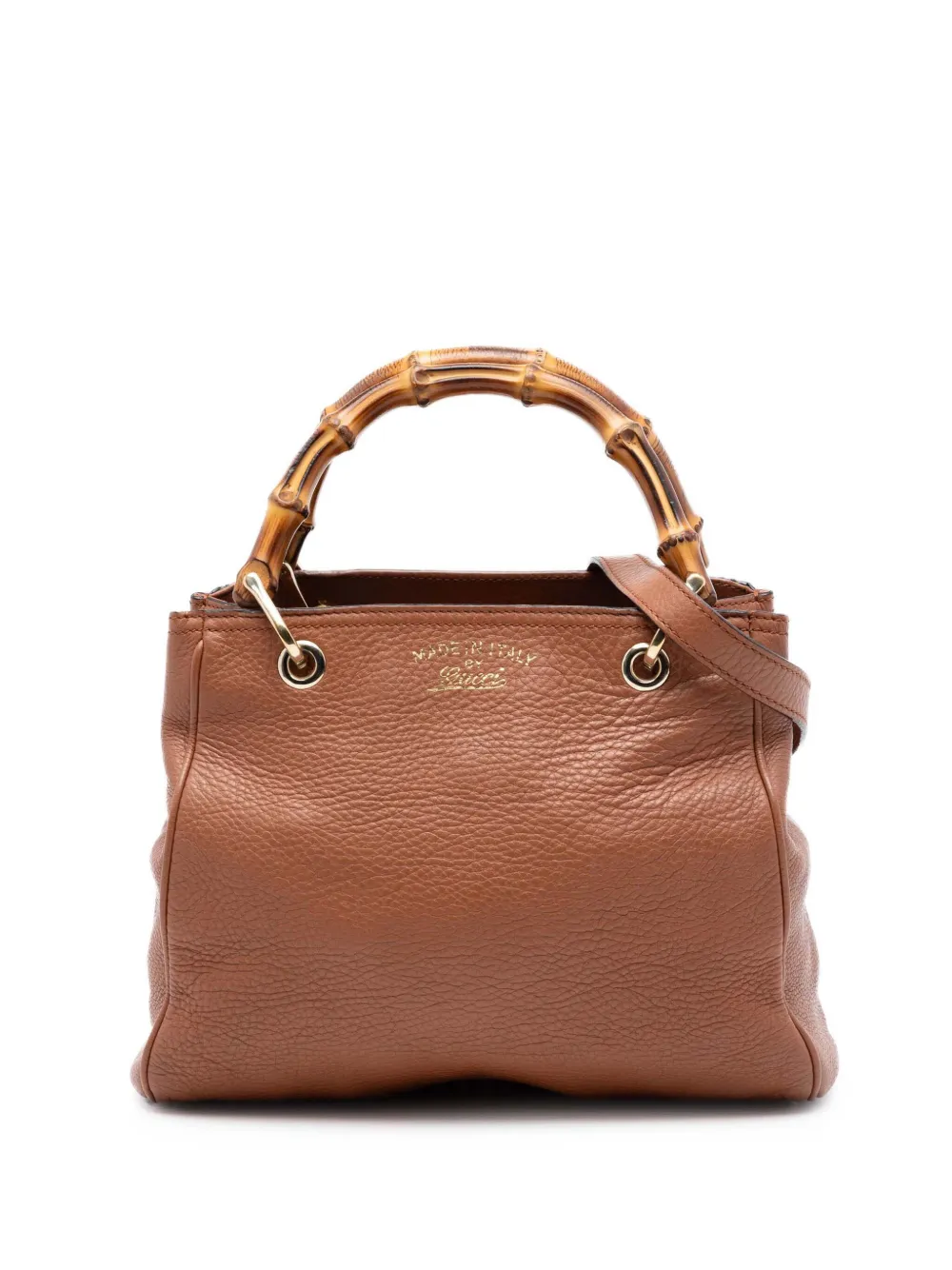 Gucci Pre-Owned 2016-2026 Small Calfskin Bamboo Shopper satchel - Marrone