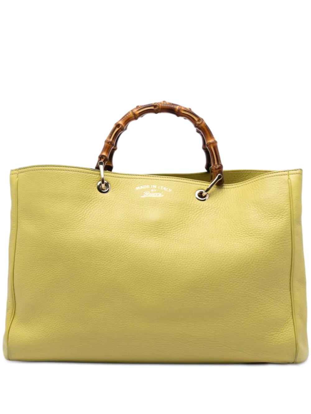 Gucci Pre-Owned 2016-2025 Large Calfskin Bamboo Shopper satchel - Giallo