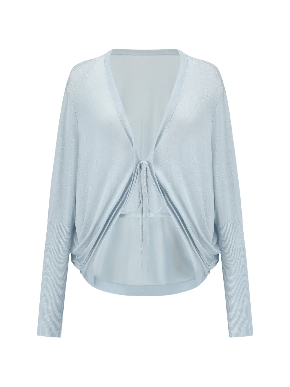 OUDE WAAG tie-fastening draped cardigan - Blue