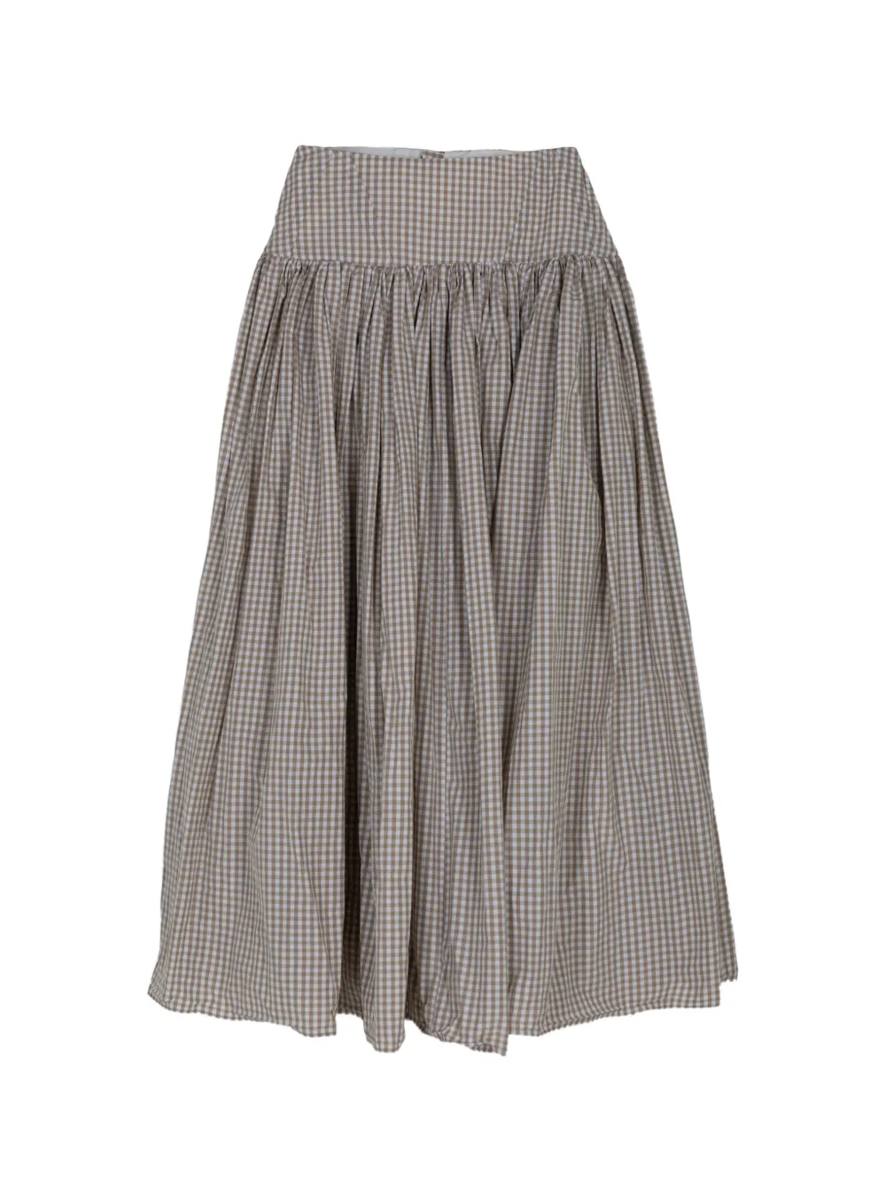 Alexis Havara gingham-check midi skirt - Marrone