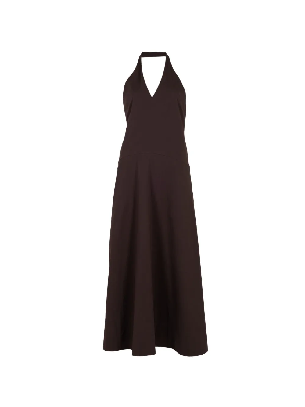 St. Agni Abito lungo Halter Plunge - Marrone
