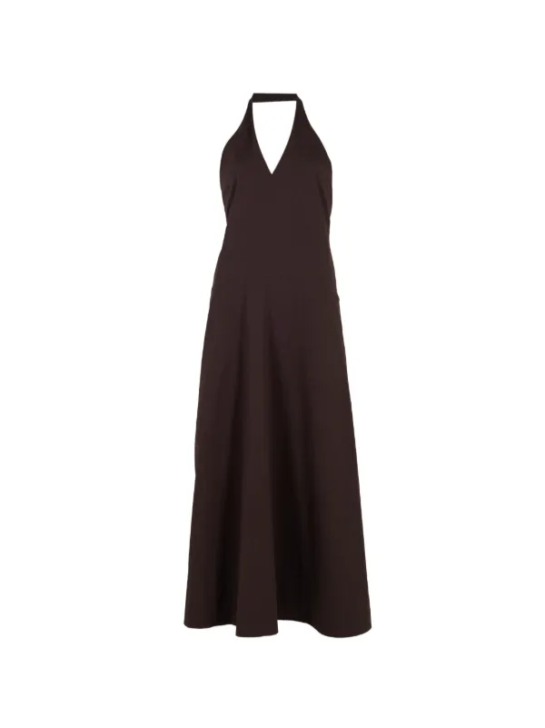 st agni brown dress St. Halter Plunge Maxi | Queendancer Women Black Sequined polysilk DETAILSMaterials100% Silk Garment Details7/8 Size:UK 13