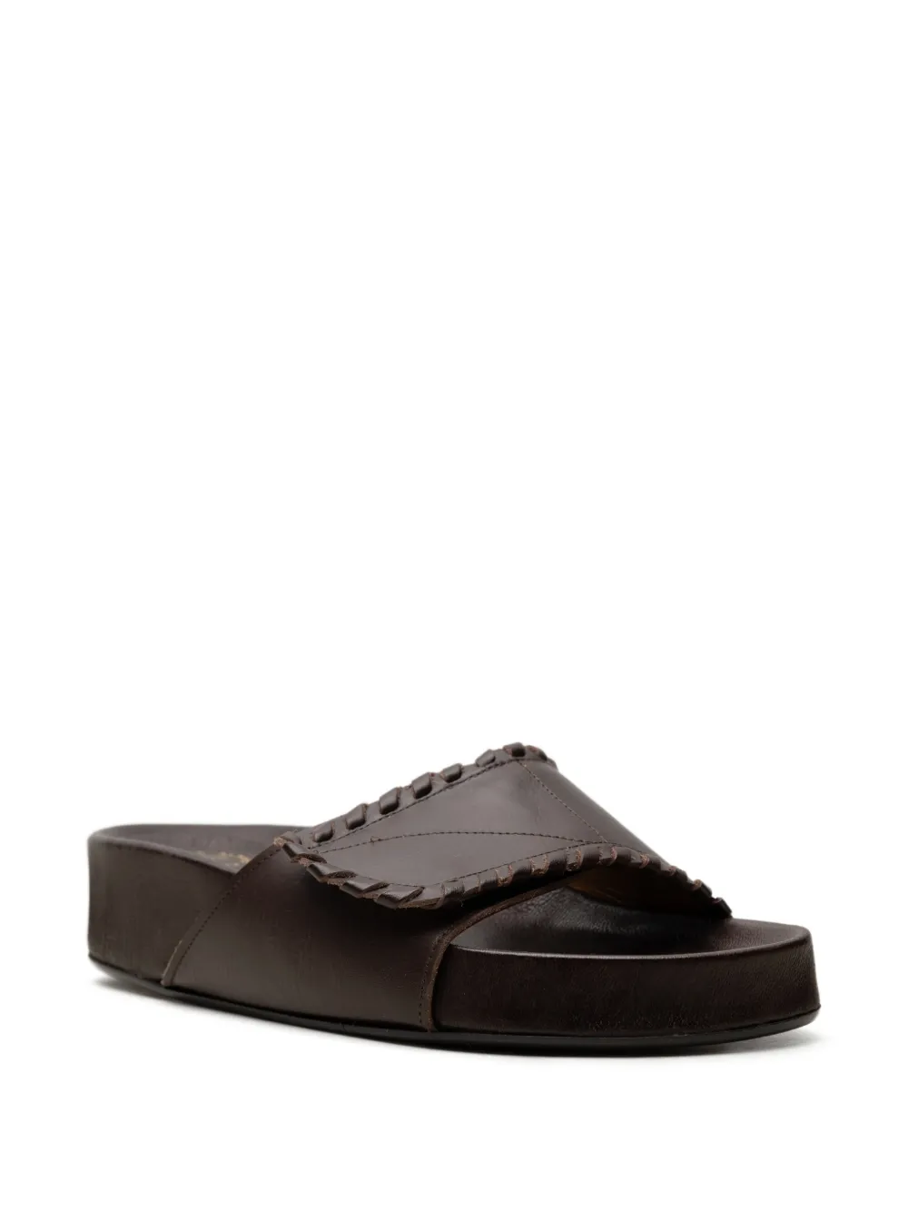 ATP Atelier Novella whipstitch-trim sandals Bruin