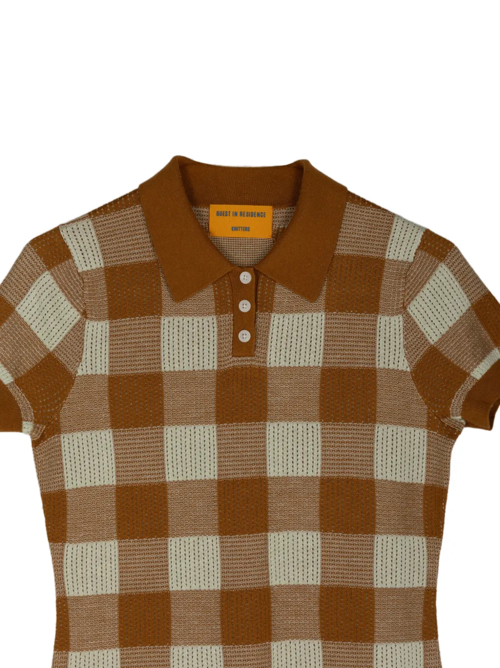 Guest In Residence Polojurk met gingham-ruit Bruin