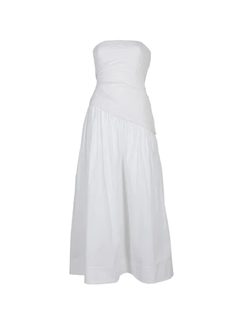 STAUD Nia strapless seersucker maxi dress