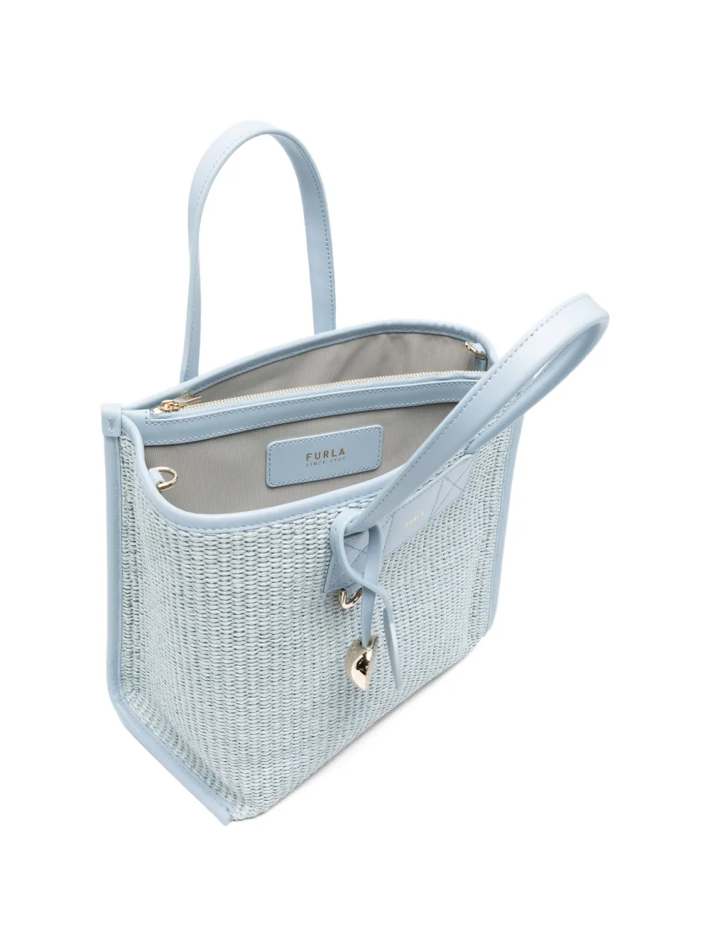 Furla Shopper met leren afwerking Blauw