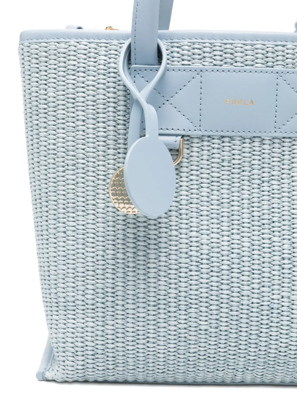 Furla Shopper met leren afwerking Blauw