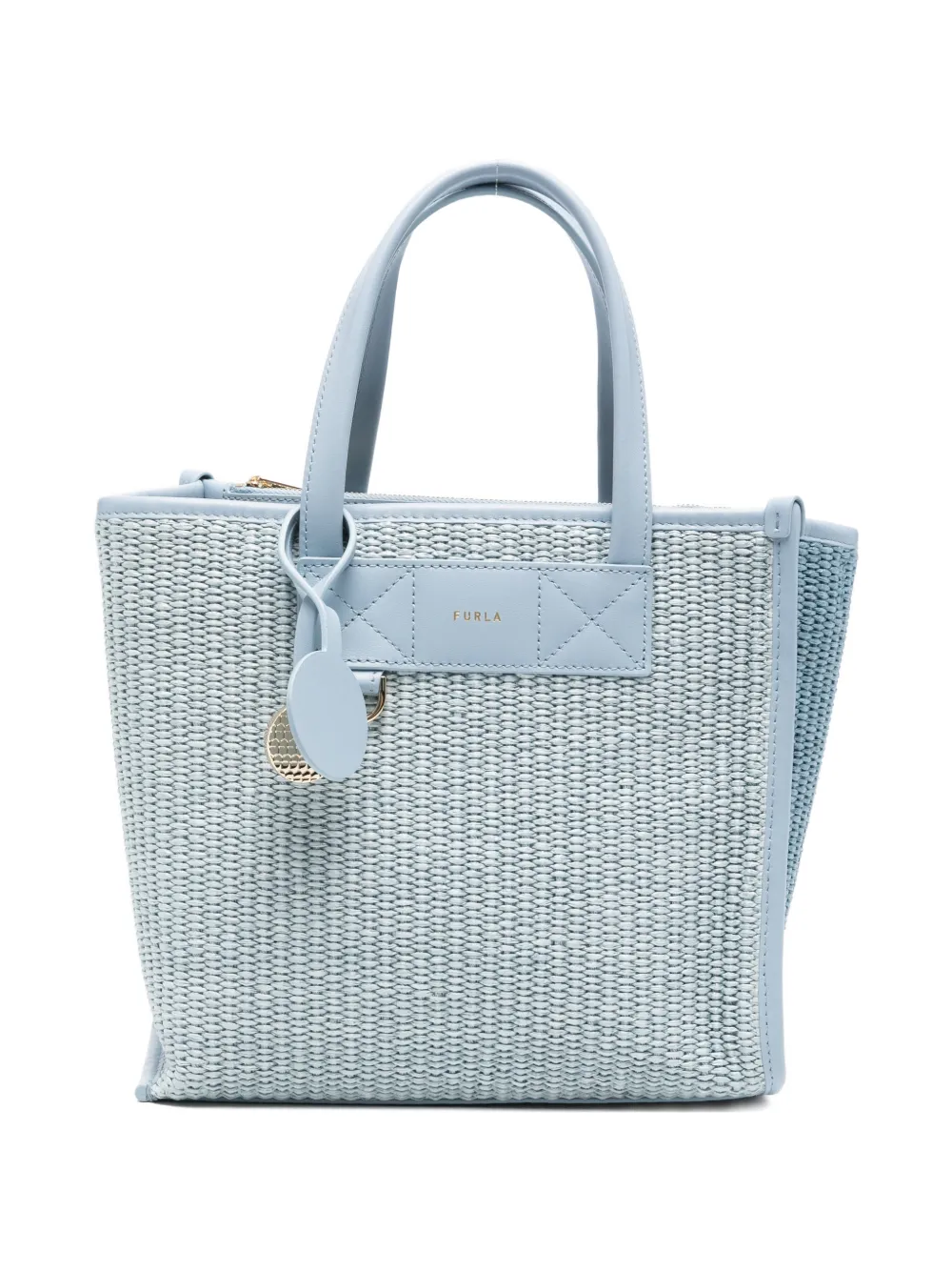 Furla leather-trim tote bag - Blue