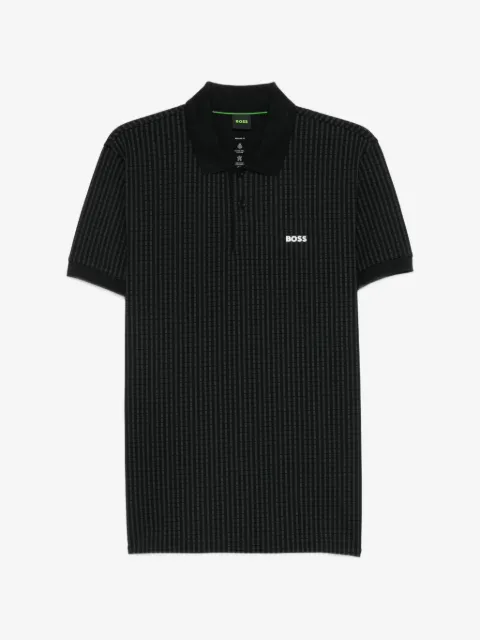 BOSS cotton-piqué polo shirt with all-over print