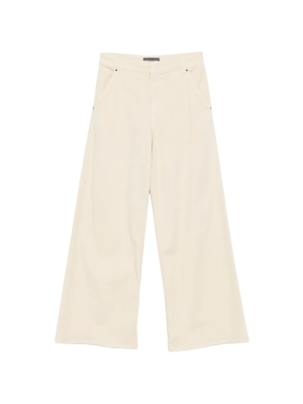 Lorena Antoniazzi logo-patch wide-leg trousers - Toni neutri