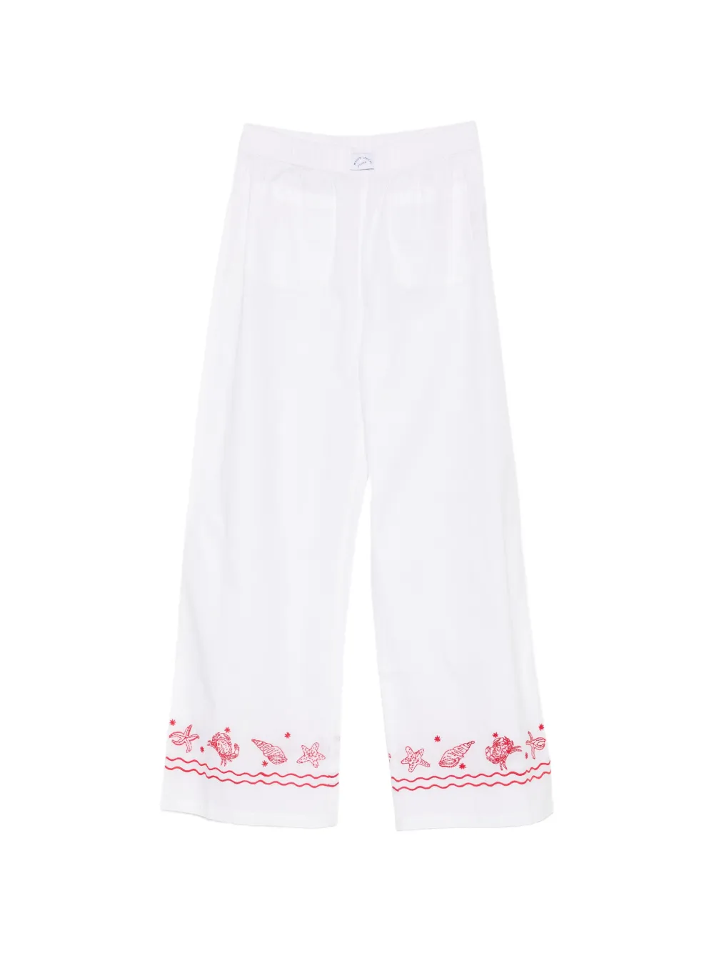 Maison Labiche embroidered wide-leg trousers - Bianco
