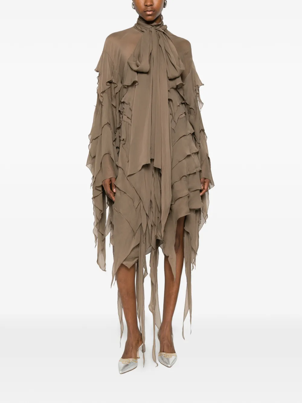 Blumarine Jurk met strik Bruin