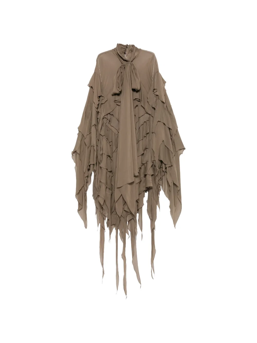 Blumarine ruffled pussy-bow dress - Braun