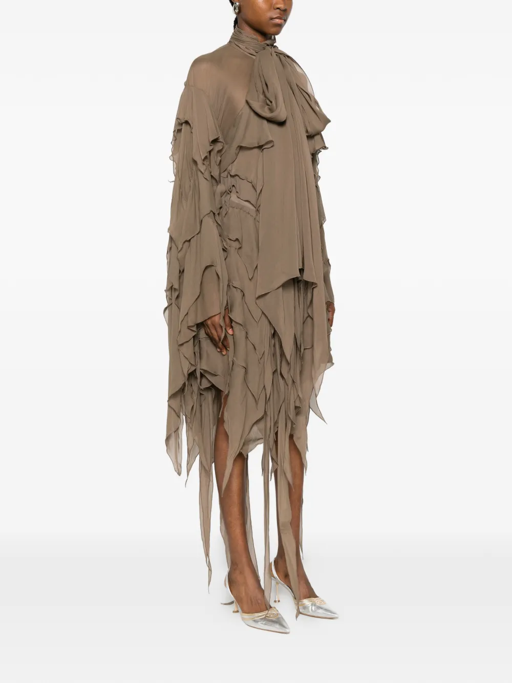 Blumarine Jurk met strik Bruin