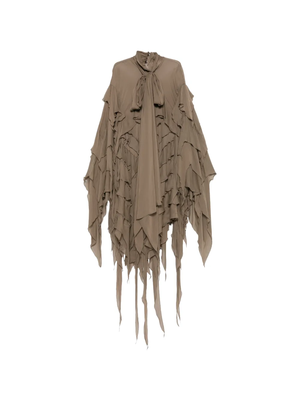 Blumarine ruffled pussy-bow dress - Braun