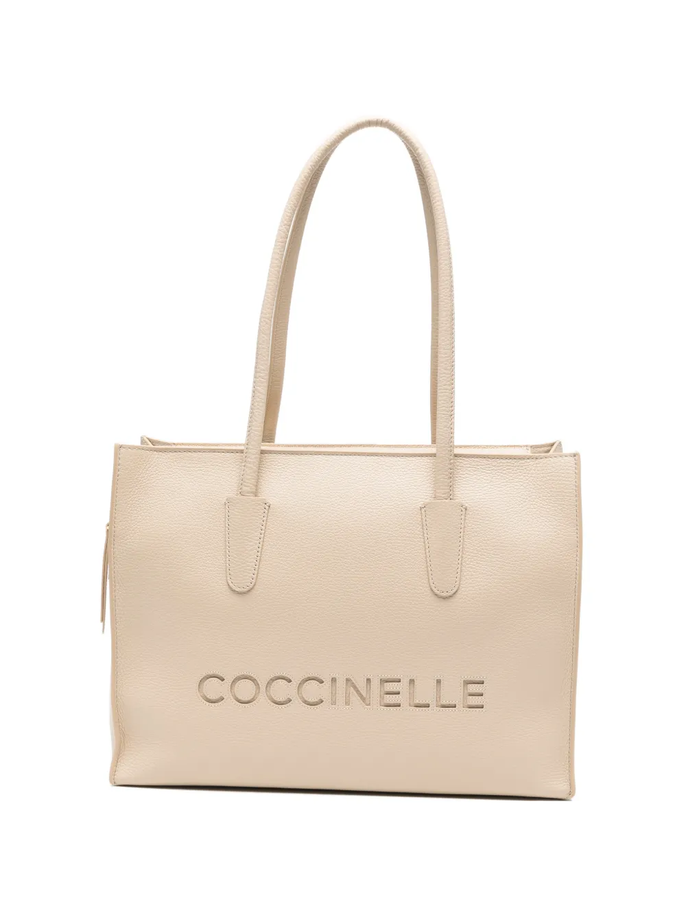 Coccinelle logo-embossed leather shoulder bag - Neutrals