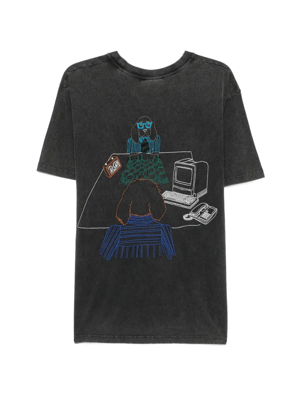 Maison Labiche T-shirt met grafische print Zwart