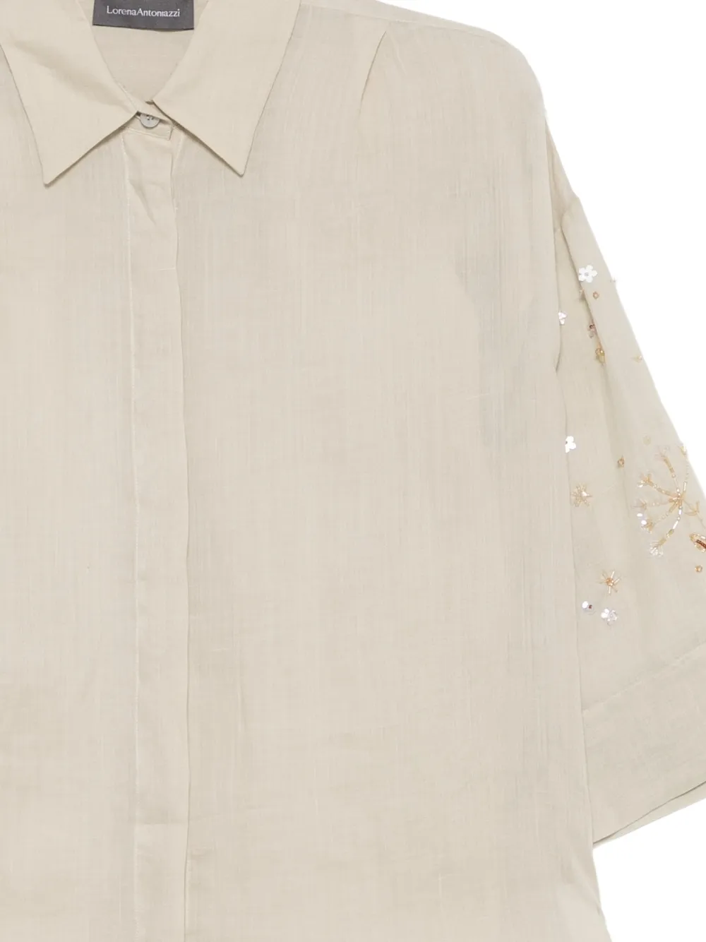 Lorena Antoniazzi Overhemd met pailletten Beige