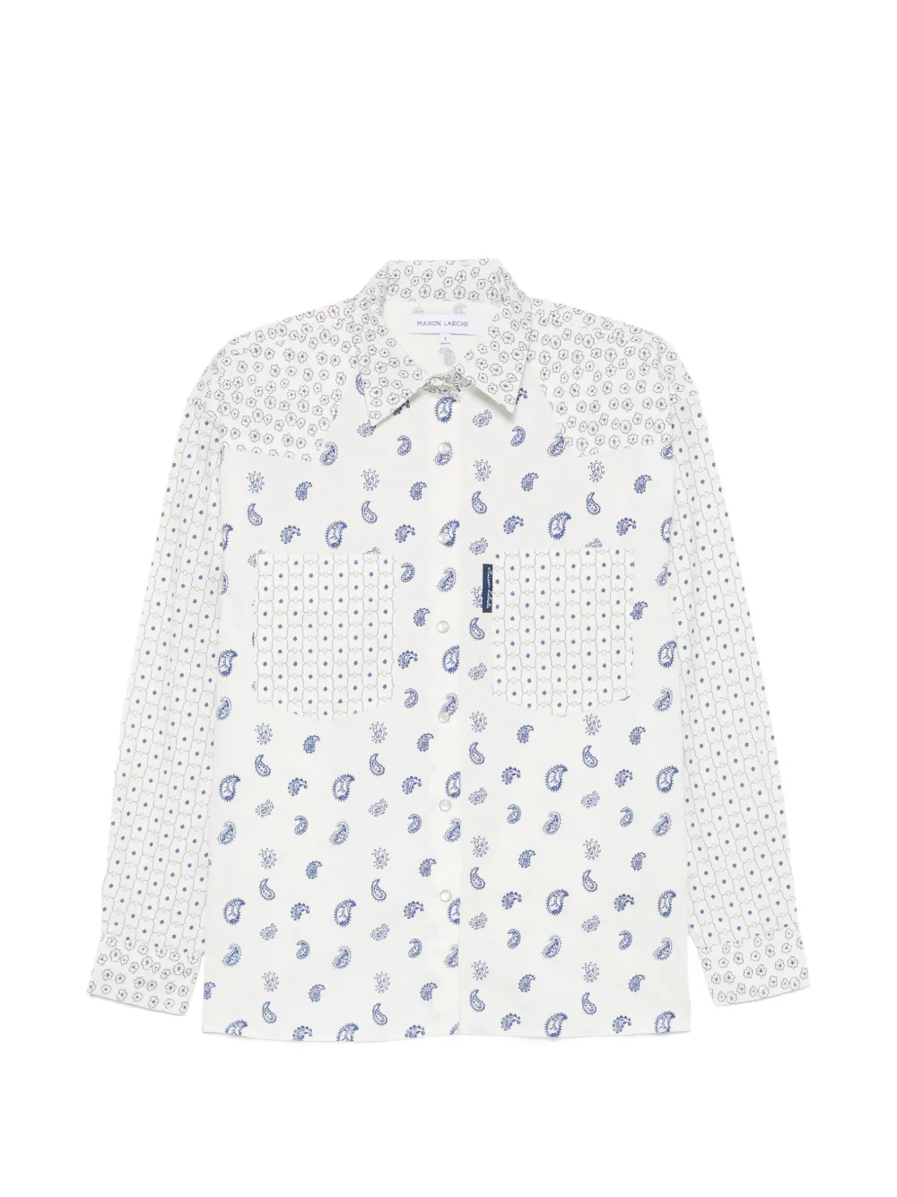 Maison Labiche paisley-print patch-detail shirt - Bianco