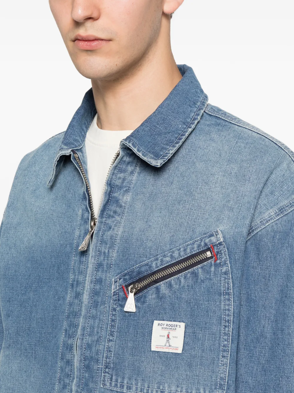 Roy Rogers Cargo denim jack Blauw