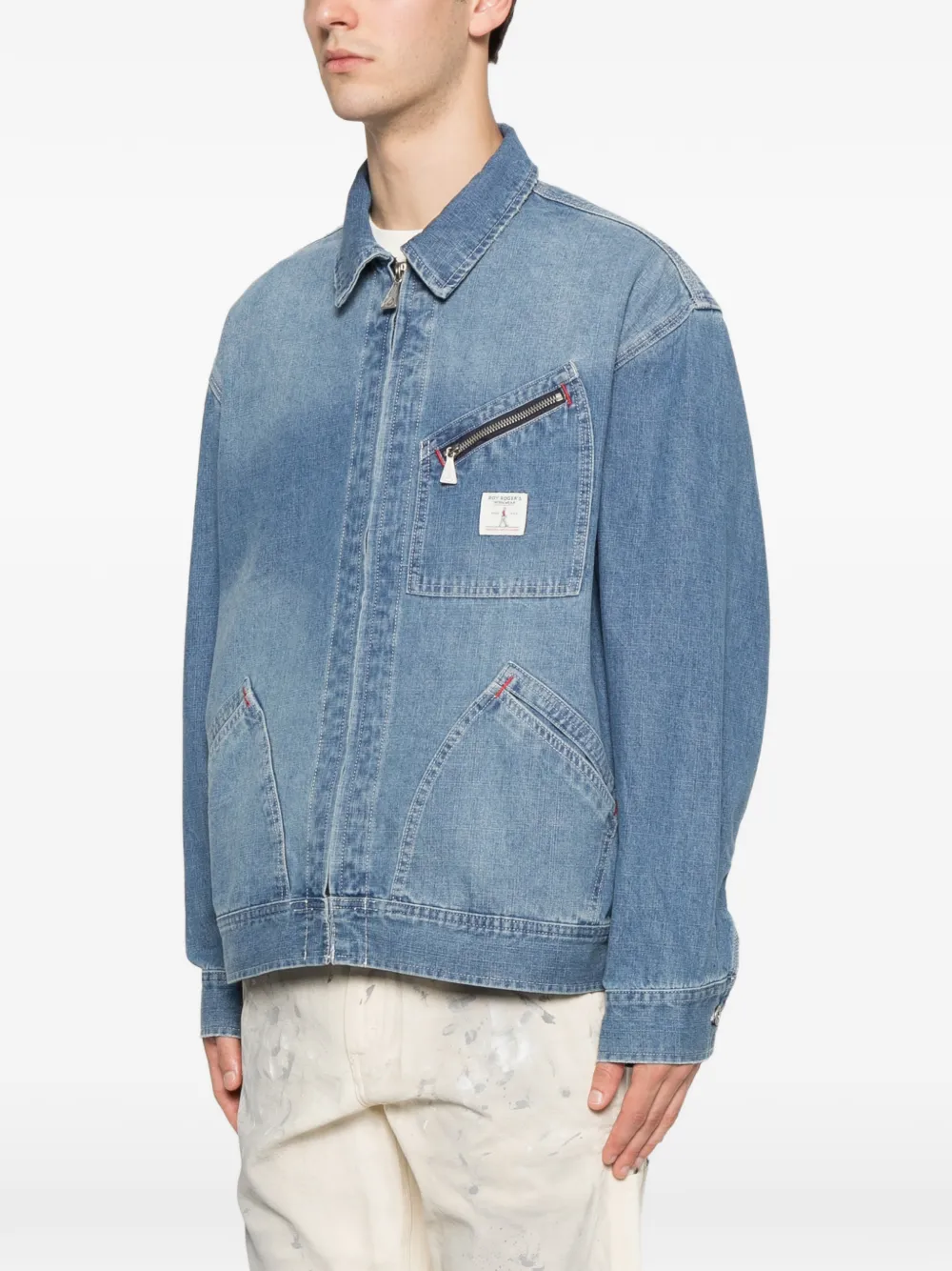 Roy Rogers Cargo denim jack Blauw