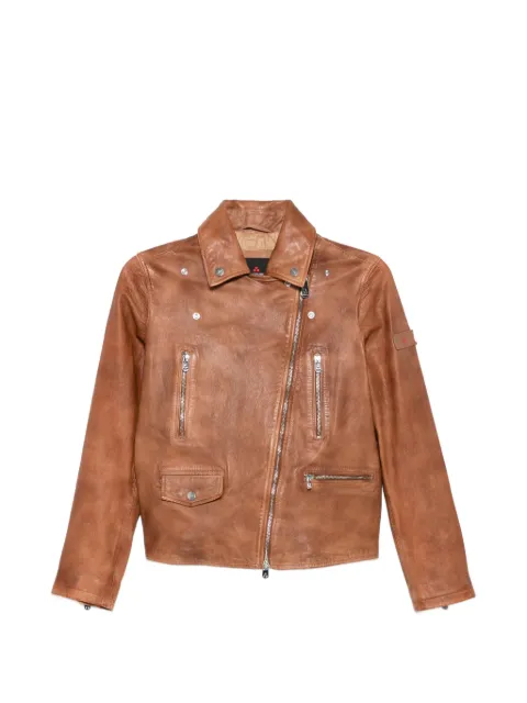 Peuterey asymmetric-zip leather jacket