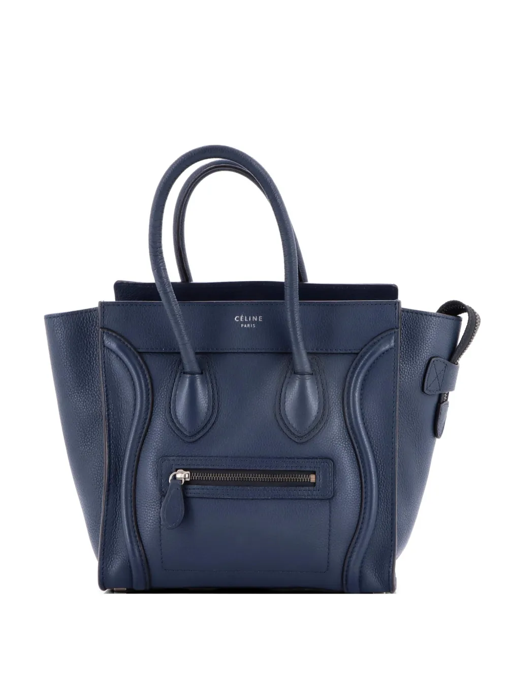Celine Pre-Owned Luggage Bag Grainy Leather Micro tote bag - Blue