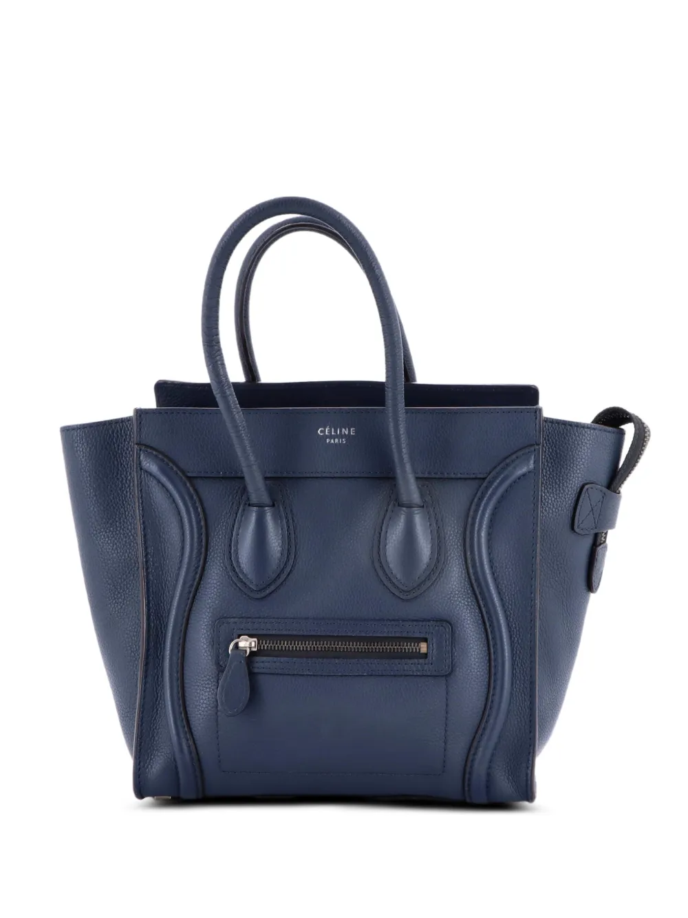 Celine Pre-Owned Micro Luggage Bag Tote Bag aus gekörntem Leder - Blau