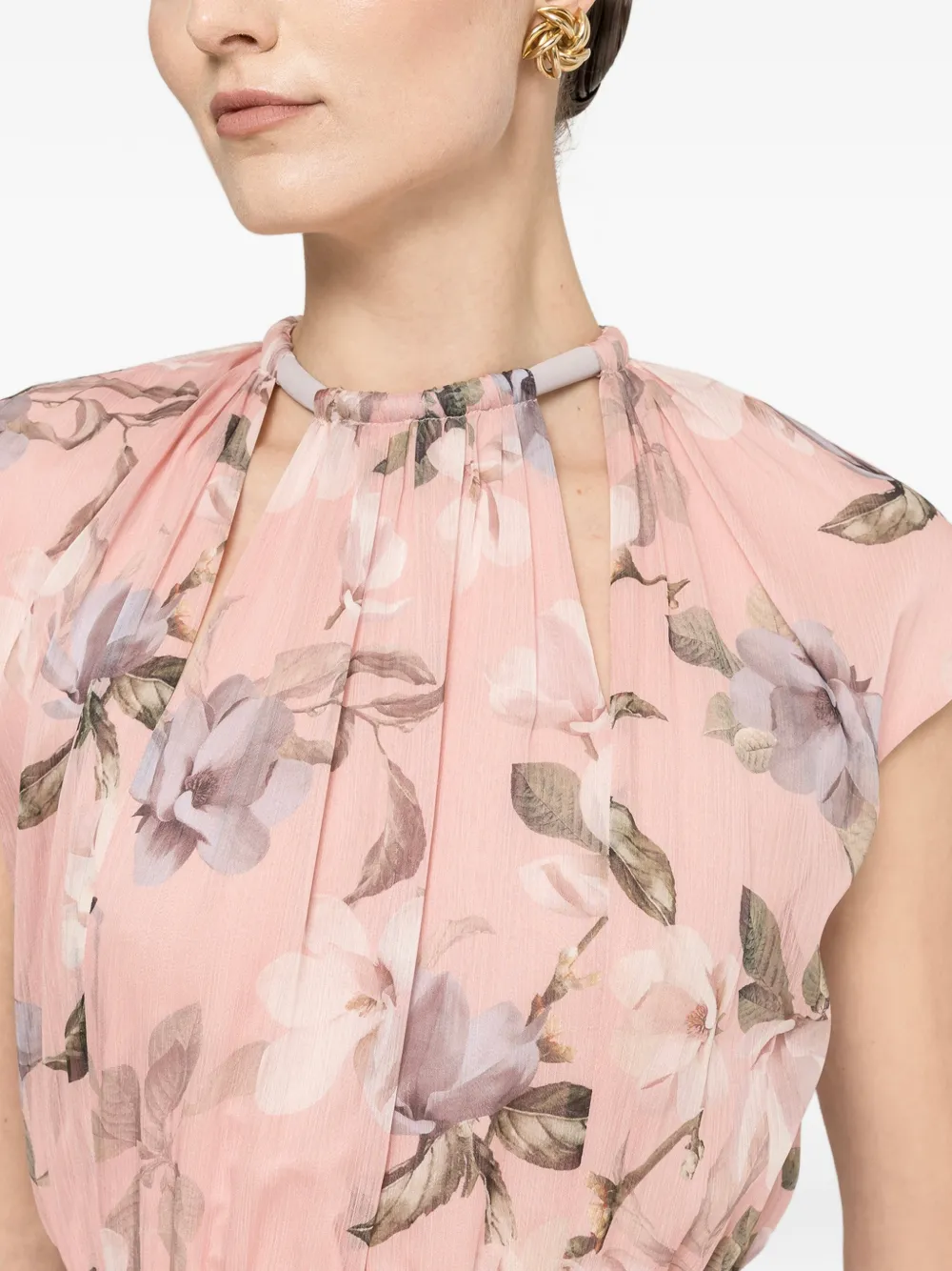 NISSA Chiffon midi-jurk Roze