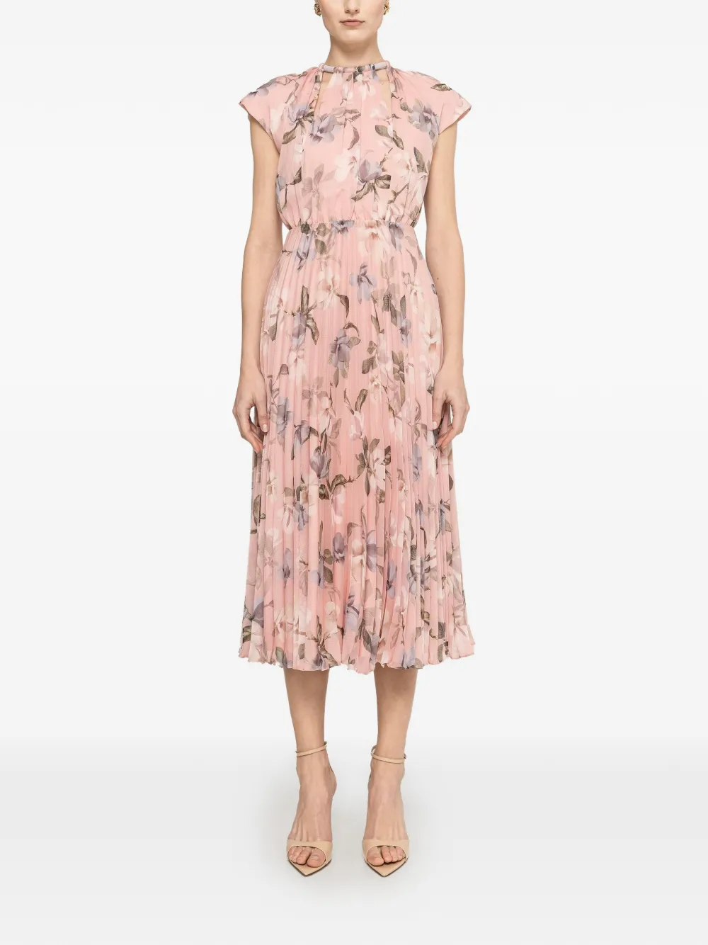 NISSA floral-print pleated dress - Rosa
