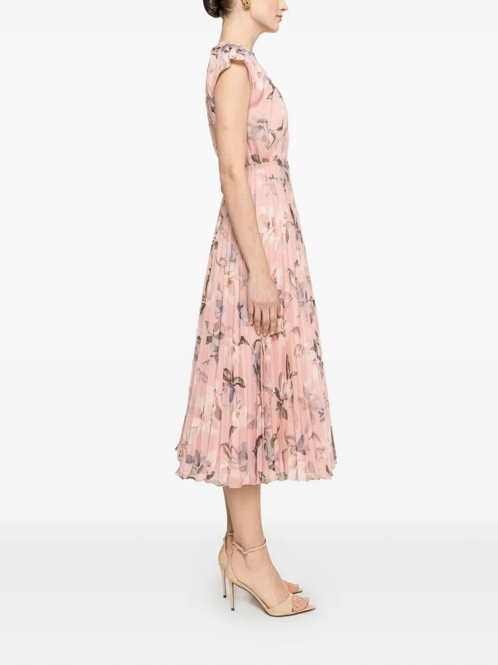 NISSA Chiffon midi-jurk Roze